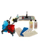 Axis Line Wischmop-Komplettset 50 cm – Doppelfahrwagen 2 × 17 L, Wagenlänge 61 cm