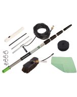 Axis Line Wasserteleskopstange Set 6 m – Fensterwischer, Waschbürste & Gewebeschlauch für Glas-, Solar- & Wintergartenreinigung, mit Gardena-Anschluss