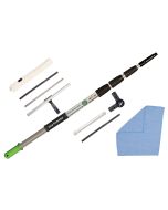 Axis Line Teleskopstange Fensterreinigung & Photovoltaik Reinigungsset 6 m – 45 cm Kombi-Wischer, Softlippe, Gelenk 180 Grad & Mikrofasertuch