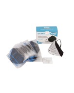 Axis Line 20 x FFP2 Maske schwarz Sparpack 1 Stück im Beutel verpackt + 6 Nackenhaken