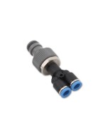 Axis Line Y-Einschraubverbinder 1/2 Zoll – 8 mm Doppelschlauch auf Gardena Anschluss, Y-Verbinder für Bewässerung, Solarreinigung & Teleskopstange