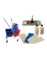 Axis Line Wischmop Komplettset mit Doppelfahrwagen extra hoch und Ersatzmöppe und 2 x Profi Reinigungsmittel 50 cm breit