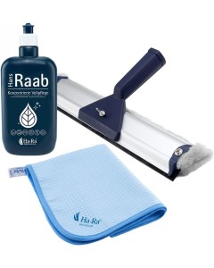 Ha-Ra Fenster-Putz-Reinigungsset I Fensterwischer 32 cm I Konzentrierte Vollpflege 500 ml I Microfaser Hammer Tuch 60 × 40 cm I Fensterputz Set