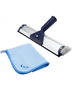 Ha-Ra Fenster-Putz-Set – Fensterwischer Standard 32 cm – "Hammer" Microfaser-Tuch in 60 × 40 cm – Fenster Reinigungsset