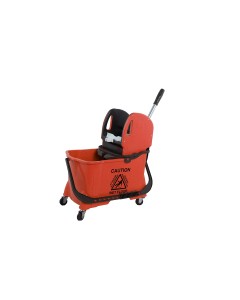 Axis Line Reinigungswagen mit Presse & Rollen | Putzwagen 25 Liter | klickbarer Schmutzwassereimer | Wischmop Fahrwagen | Profipresse