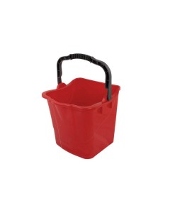 Axis Line Kunststoffeimer Rechteckig 25 Liter, Ersatzeimer für Reinigungswagen, Putzeimer mit Griff & Ausgusstülle, 34,5 x 36 x 34 cm, Rot