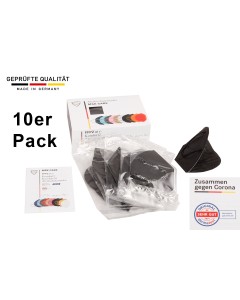 Axis Line 10 x FFP2 Maske schwarz MADE IN GERMANY Sparpack mit dermatest