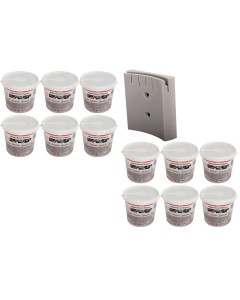Axis Line Bundle: ZVG Wiper Bowl Polytex + Wandhalter – 12x Spender-Eimer mit feuchten Reinigungstüchern, Polypropylen