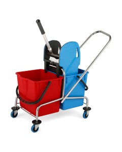 Axis Line Doppelfahrwagen Reinigungswagen 17 Liter Chrom