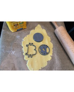 Axis Line Bitcoin Keksausstecher 3er-Set – Ausstechform mit Bitcoin-Logo – Lebensmittelecht – Plätzchen Ausstecher – Made in Germany – Krypto Geschenk