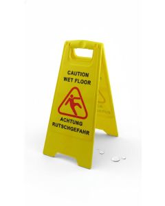 Axis Line Warnschild Rutschgefahr - Gelber Aufsteller, 60 cm, Achtung Rutschgefahr, Beidseitig Beschriftet, A-Rahmen für Büro, Hotel & Gastronomie