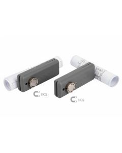 Axis Line Planschutzklammer Set, 2 Stück mit 8 kg Magnet - Klammer für Planschutztaschen, Planschutzhüllen, Baupläne, Poster & Dokumente - mit Aufhängeöse