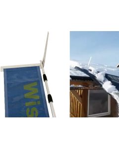 Axis Line Dach Schneeschieber mit Schneerutsche - Teleskopstange 14 Meter, Dachschneeschieber aus Aluminium, Schnee vom Dach entfernen